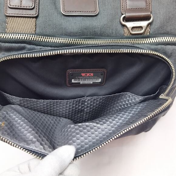 TUMI Alpha Bravo Yuma Gray Nylon Briefcase Business Laptop Bag - Picture 14 of 16